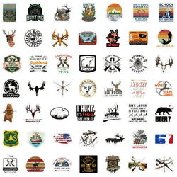 10/30/50/100pcs Cool Outdoor Hunting Stickers Waterproof Decals Luggage Laptop Water Bottle Bike Notebook Car Sticker Kid Toy (ONLINE ORDER ONLY)