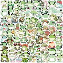 Cartoon Frog Waterproof Stickers Decals for Laptop, Suitcase, Phone - 10/30/50/100pcs (Online Order Only)