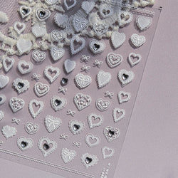 Lovely Heart Strawberry Cherry Bowknot Lace Lolita Crystal Rhinestone Line Rococo Chic Adhesive Nail Art Sticker Manicure Decals (ONLINE ORDER ONLY)