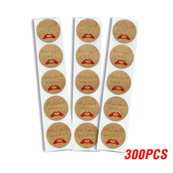Handmade With Love Kraft Paper Stickers 100-500pcs 1inch Adhesive Labels Baking Wedding Decoration Party Decoration Sticker (Online Order Only)