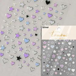 Dreamy Moon Star Cloud Butterfly Starrylight Rhinestone 5D Soft Embossed Relief Nail Art Sticker 3D Decal Decoration Manicure (ONLINE ORDER ONLY)