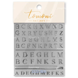 Romantic White Black Capital English Letters Chic Gold Punk Colorful Stamp Word 3D Self Adhesive Nail Art Sticker Manicure Decal (ONLINE ORDER ONLY)