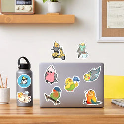 Kawaii Cute Cartoon Parrot Bird DIY Toy Gift Decal Decorative Graffiti Stickers for Phone Luggage Laptop Scrapbook Waterproof (ONLINE ORDER ONLY)