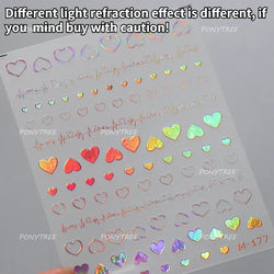 Black Silver Bowknot Love Heart Lace Irregular Line Lava Chic Self Adhesive Nail Art Stickers Embossed Reliefs Manicure Decals (Online Order Only)