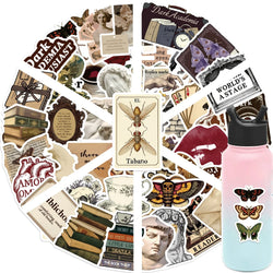 50PCS Cool Aesthetic Dark Academia Stickers Waterproof Cartoon Art Decals Phone Laptop Luggage Skateboard Sticker (ONLINE ORDER ONLY)