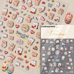 Cookies Chocolate Love Heart Flower Bowknot Rabbit Bunny Lace Bear Star Bouquet Rabbit Adhesive Nail Art Sticker Manicure Decal (ONLINE ORDER ONLY)