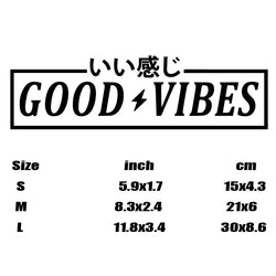 "GOOD VIBES"Stickers，decal For Car Door And Window Decoration Stickers Car Accessories ,Fun Decorative Stickers, Motorcycle (ONLINE ORDER ONLY)