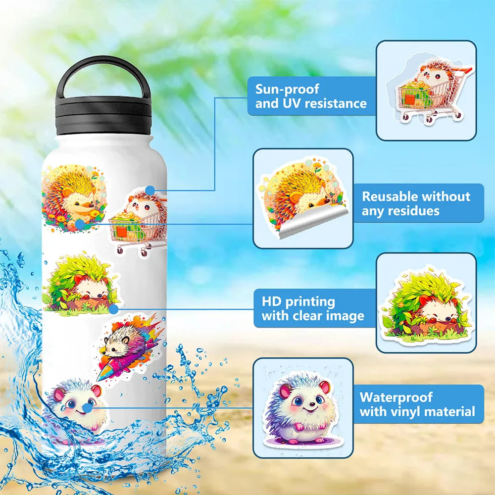 10/30/50pcs Cute Animal Hedgehog Graffiti Stickers Kawaii Aesthetic Decals Laptop Notebook Phone Decoration Sticker Kids Toys (ONLINE ORDER ONLY)