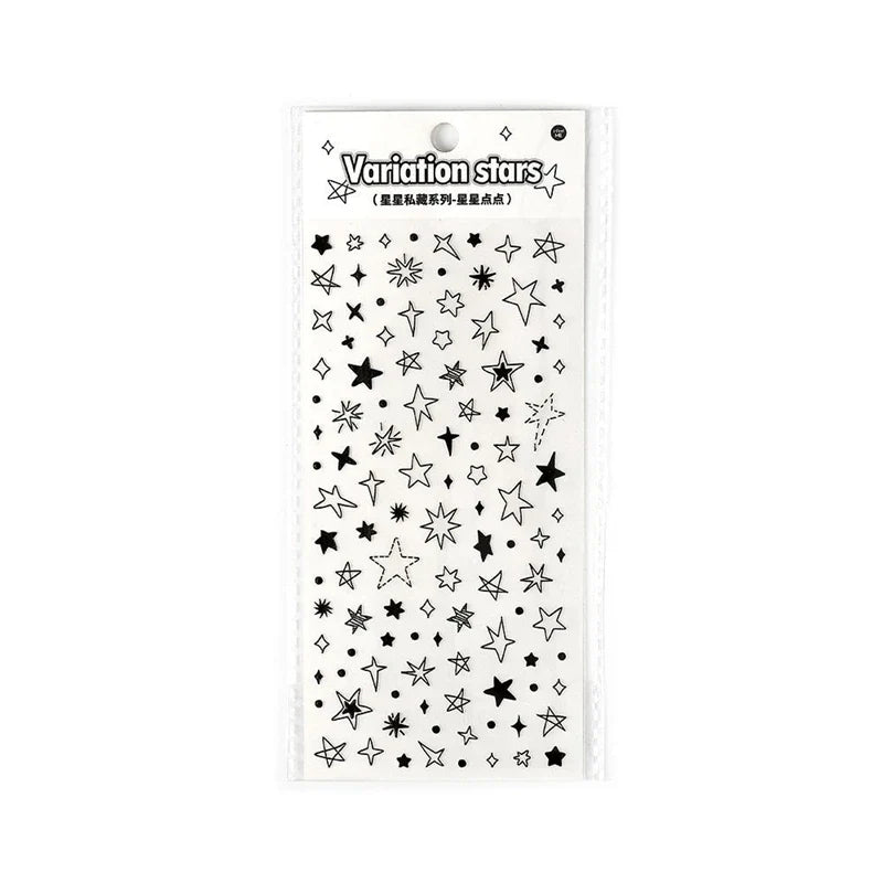 1Pc New Cute Star Resin Stickers Idol Card Deco Scrapbook DIY Material Girls Nails Decoration Stationery Stickers (ONLINE ORDER ONLY)