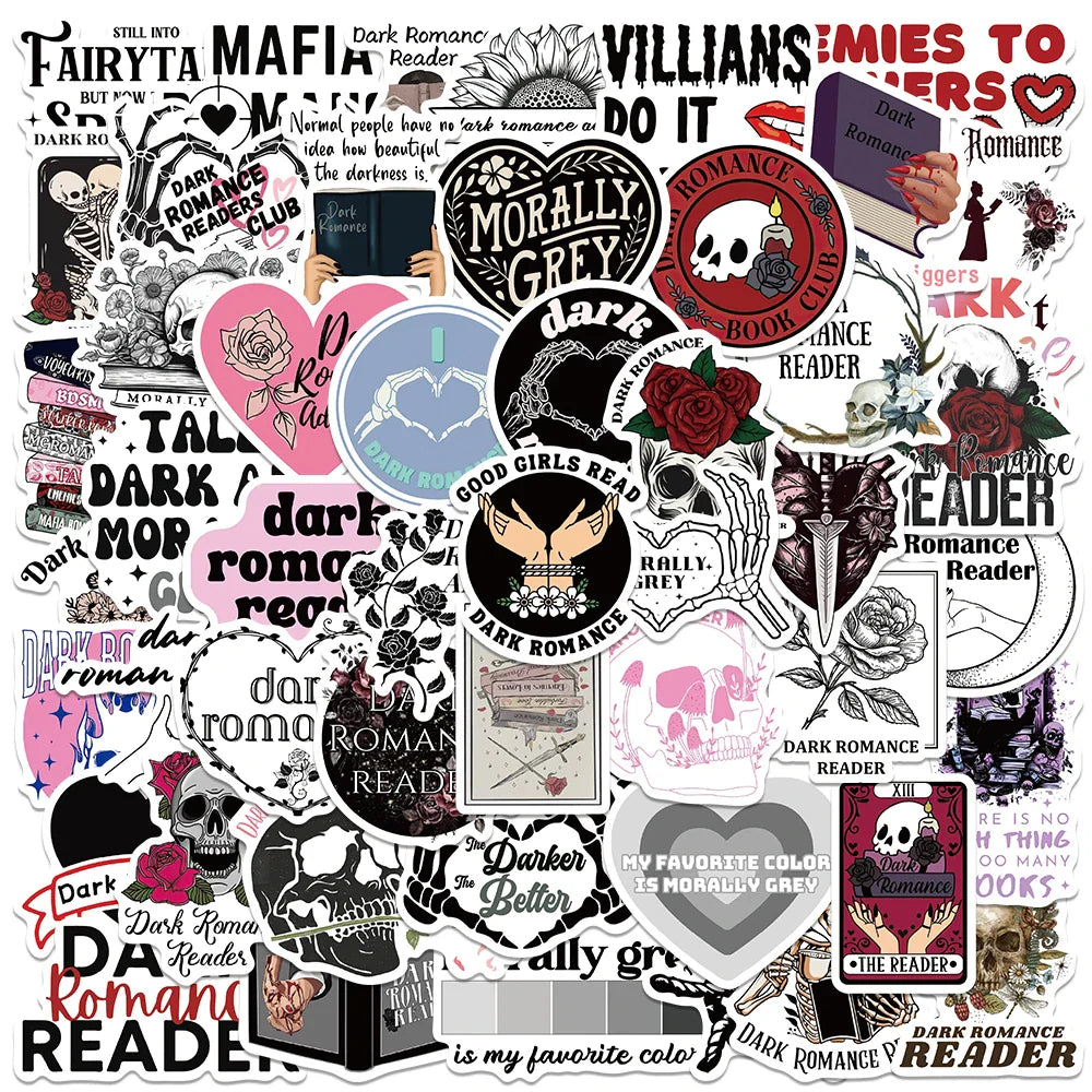 50PCS Gothic Skull Anime Stickers for Kids, Bottles, Skateboards, Laptops, Phones, Scrapbooks, Diaries (ONLINE ORDER ONLY)