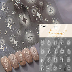 Dreamy Moon Star Cloud Butterfly Starrylight Rhinestone 5D Soft Embossed Relief Nail Art Sticker 3D Decal Decoration Manicure (ONLINE ORDER ONLY)