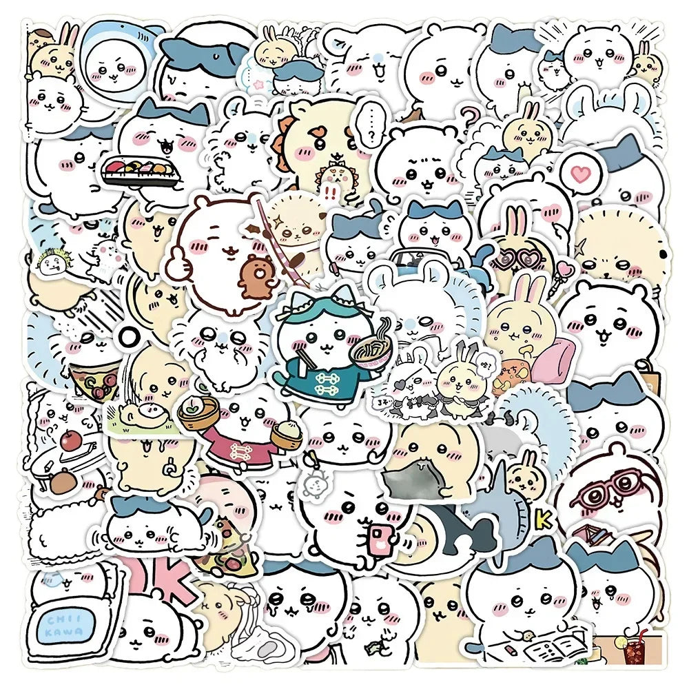 64PCS Cute Chiikawa Stickers Cartoon Laptop Phone Phone Case Luggage Fridge DIY Decal Graffiti Waterproof Sticker Kid Toy (ONLINE ORDER ONLY)