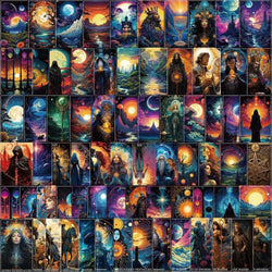 10/78PCS Gothic Witch Moon Tarot Goth Stickers Aesthetic Decals Toy DIY Car Fridge Skateboard Laptop Phone Graffiti Sticker (Online Order Only)
