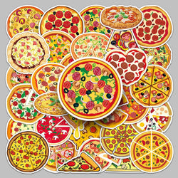 50pcs Cartoon Pizza Stickers for Helmet, Wall, Desktop Decoration (ONLINE ORDER ONLY)