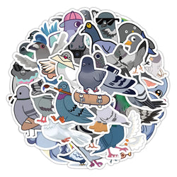 10/30/60PCS Cute Pigeon Stickers Cartoon Animal Wall Decals Decoration DIY Laptop Phone Notebook Suitcase Car Bike Kids Toy Gift (Online Order Only)