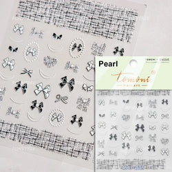 Gird Lace Bowknot Love Heart Flower Fabric Printing Frame Bow Tie Rococo Pattern Daisy Tender Nail Art Stickers Manicure Decals (ONLINE ORDER ONLY)