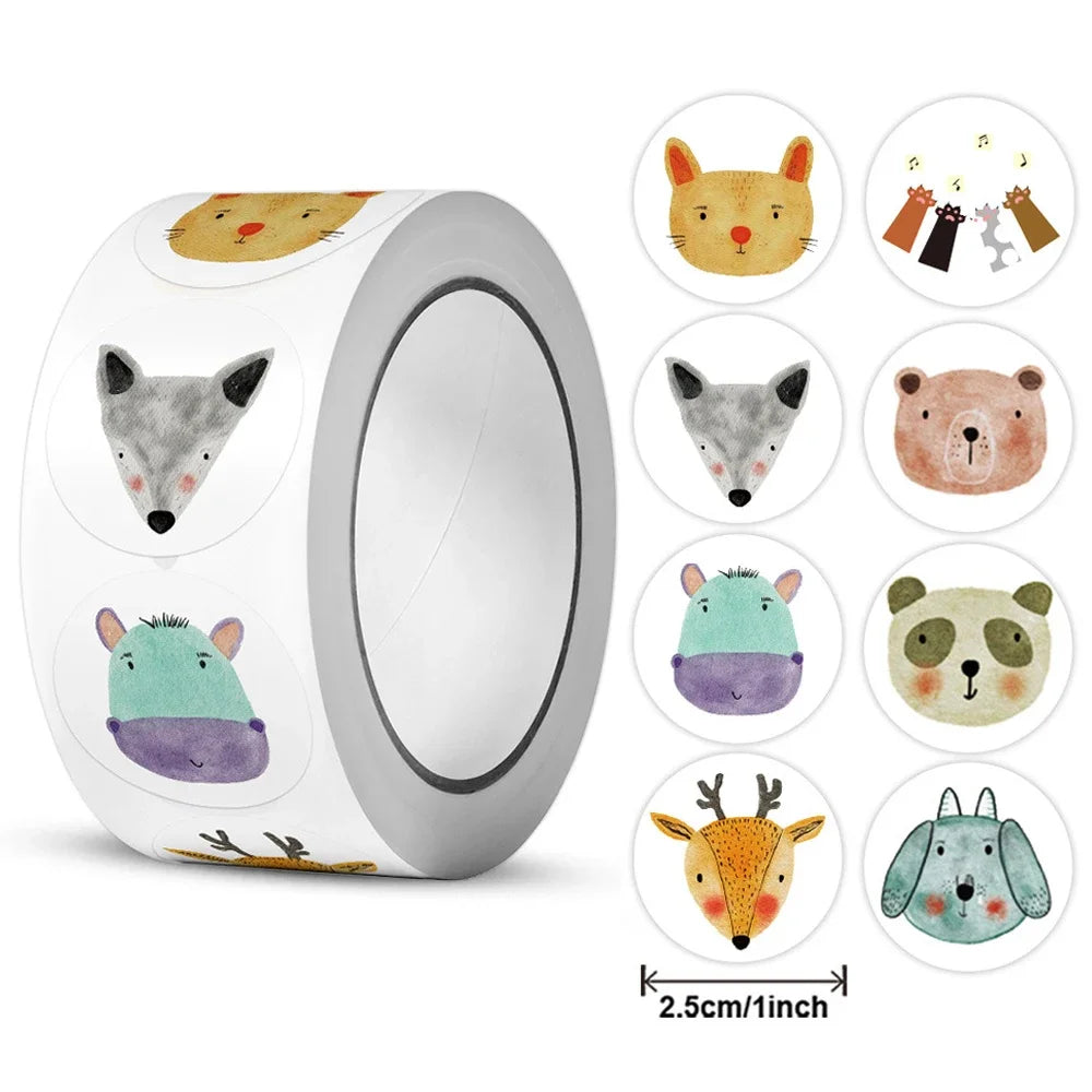500pcs/roll Cute and Funny Cat and Dog Stickers (ONLINE ORDER ONLY)