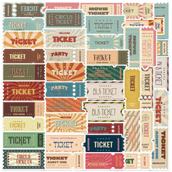 50pcs Vintage Ticket Stubs Stickers Seals for Water Bottles Laptops Skateboards Waterproof Durable Sticker for Teens and Adults (ONLINE ORDER ONLY)