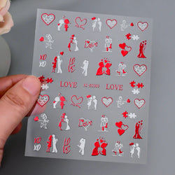 1pc Bohemian Valentine Nail Stickers 3D Self-Adhesive Fantasy Nail Art Glitter Sun, Heart, Lock, Star & Moon Designs Nail Decals (ONLINE ORDER ONLY)