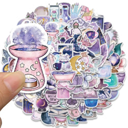 10/30/50/100PCS Graffiti Art Magic Moon Witch Crystal Stickers Aesthetic Decals Decoration DIY Scrapbook Phone Suitcase Car Toys (ONLINE ORDER ONLY)