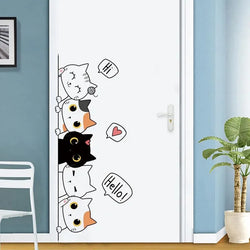 Kitten Door Sticker, Cute Children's Room Decoration (Online Order Only)