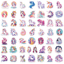 50pcs Cartoon Cute Rainbow Unicorn Stickers Pack for Scrapbooking Laptop Travel Luggage Laptop Wall Car Decoration Decal (ONLINE ORDER ONLY)