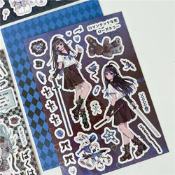Sweet Cool Campus Girl Series Sticker Scrapbooking DIY Album Decoration Sticker Aesthetic Personalized Kawaii Stationery (ONLINE ORDER ONLY)
