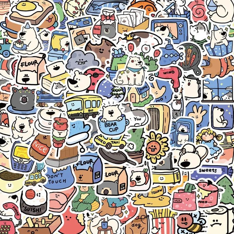 100pcs Animal Cartoon Stickers for Luggage, Water Bottles, Phones, Laptops, Scooters, Refrigerators (ONLINE ORDER ONLY)