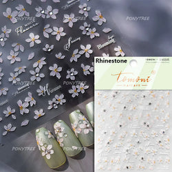 Embossed Flower Pink Butterfly Lucky Peach Blossom Chic Spring Petal 5D Soft Relief Adhesive Nail Art Stickers Manicure Decals (Online Order Only)