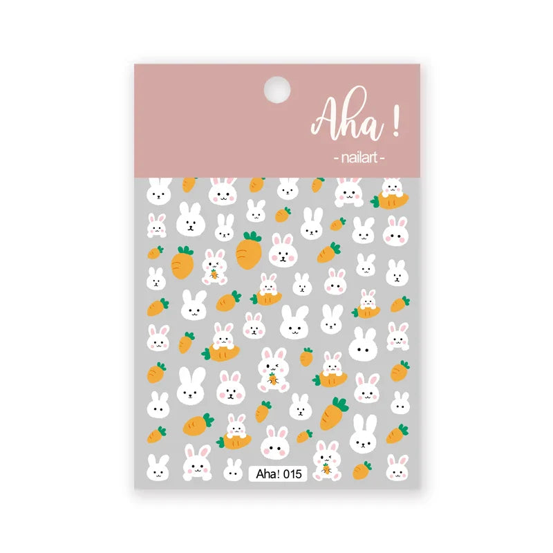 1pc Cute White Cloud Nail Stickers Ultra Thin Nail Art Stickers Self Adhesive Decals Star Moon/Flower/Clouds Kawaii Nail Decals (Online Order Only)
