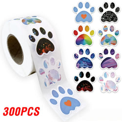 100-500pcs Cute Colorful Paw Print Stickers Birthday Gift Decoration Sealing Paw Labels Stickers Teacher Reward Kids Stickers (ONLINE ORDER ONLY)