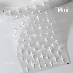 Irregular Stars Red Silver Five-pointed Star Meteor Shiny 5D Self Adhesive Nail Art Stickers Romantic Rhinestone Manicure Decals (ONLINE ORDER ONLY)