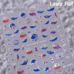 Colorful Bubbles Star Shiny Dreamy Glass Shards Flat 5D Soft Embossed Relief Self Adhesive Nail Art Sticker Chic Manicure Decal (ONLINE ORDER ONLY)