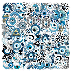 10/30/60PCS Evil Eye Graffiti Stickers Aesthetic Decals DIY Skateboard Motorcycle Notebook Laptop Luggage Car Waterproof Sticker (ONLINE ORDER ONLY)