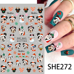1PCS Disney Mickey Series Nail Stickers Cute 3D Minnie Nail Decorations Valentine's Day Christmas Self-Adhesive Nail Supplies *& (ONLINE ORDER ONLY)