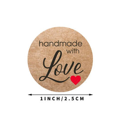 500pcs Vintage Kraft Paper Stickers Scrapbook Gift Stationery Label Stickers Handmade With Love Thank You For The Stickers (ONLINE ORDER ONLY)