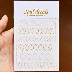 1Pc Laser Silver Gold Lines Stripe Nail Sticker Metal Strip Luxury Nails Slider Self Adhesive Slider Papers Transfer Stickers *& (Online Order Only)
