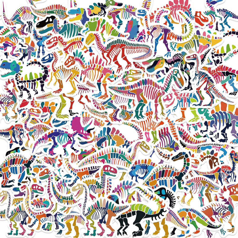 50pcs Colorful Cartoon Dinosaur Stickers For Laptop Phone Cup Scrapbook Car Luggage Waterproof Sticker for Kids Adults﻿ (Online Order Only)
