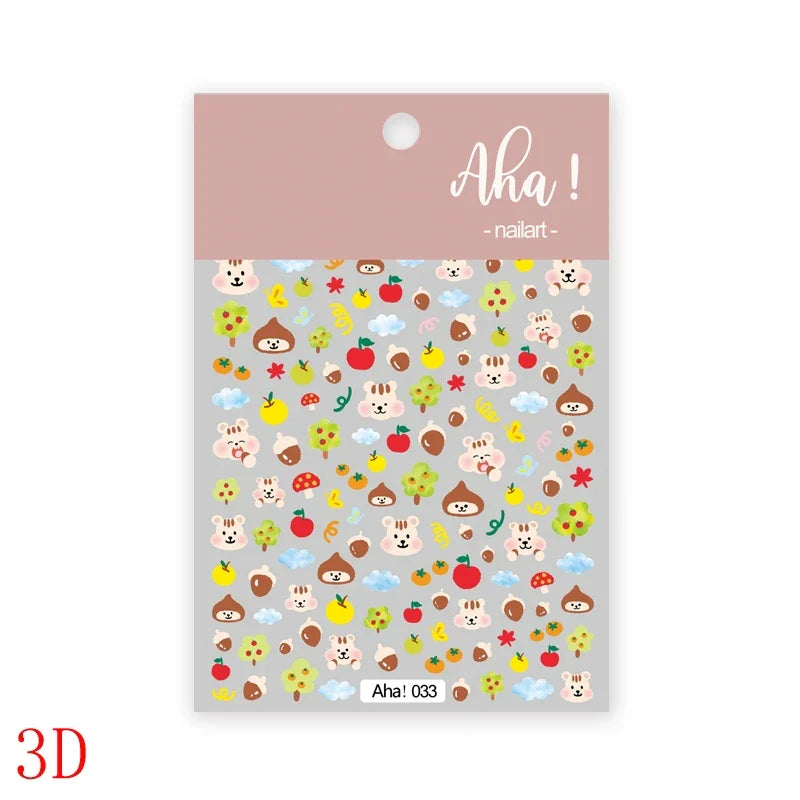 1Pc Summer Nail Art Sticker Lemon Nail Decal Nail Art Supplies Cute Fruit Strawberry Cherry Watermelon Avocado Lemon Nail Design (ONLINE ORDER ONLY)