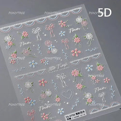 Romantic Cherry Blossom Sakura Flower Petal Leaf Self Adhesive Nail Art Stickers Rhinestone Shiny Flat Petalage Manicure Decals (ONLINE ORDER ONLY)