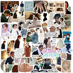 50pcs Pride And Prejudice Stickers TV Show Classic Movie Decals For Laptop Scrapbook Water Bottle Phone Bike Helmet Sticker (Online Order Only)