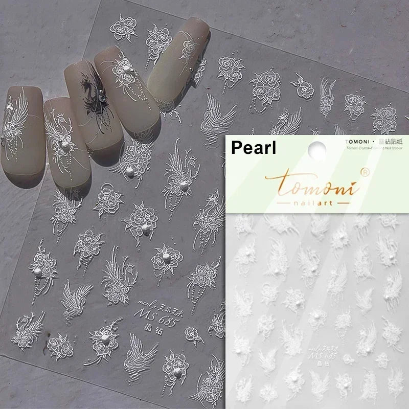 Dreamy Chic Butterfly Flower Bowknot Square Rhinestone Crystal 5D Self Adhesive Nail Art Stickers Fantasy Shiny Manicure Decals (ONLINE ORDER ONLY)
