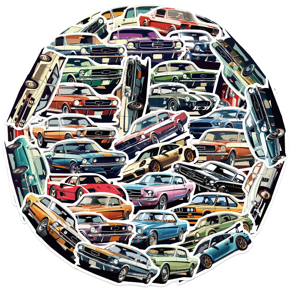 50pcs Car Cartoon Stickers Vehicle Diverse Designs Waterproof PVC Sticker Decals for Luggage Journals Computer Decals (ONLINE ORDER ONLY)