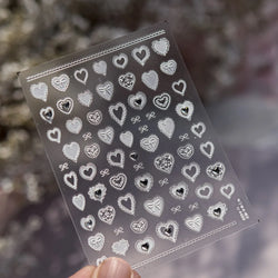 Lovely Heart Strawberry Cherry Bowknot Lace Lolita Crystal Rhinestone Line Rococo Chic Adhesive Nail Art Sticker Manicure Decals (ONLINE ORDER ONLY)