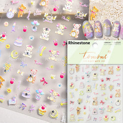 Bear Star Bowknot  Duck Cherry House Mini Flower Butterfly Line Bow Tie Apple Gird Cute Chic Nail Art Stickers Manicure Decals (ONLINE ORDER ONLY)
