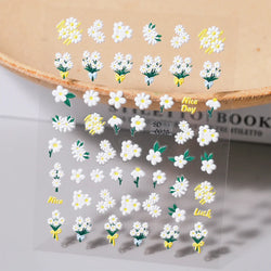 1 Sheet 5D Embossed Nail Art Stickers Graffiti Heart Flower Design Nail Art Decals Self-Adhesive DIY Manicure Nail Art Supplies* (ONLINE ORDER ONLY)