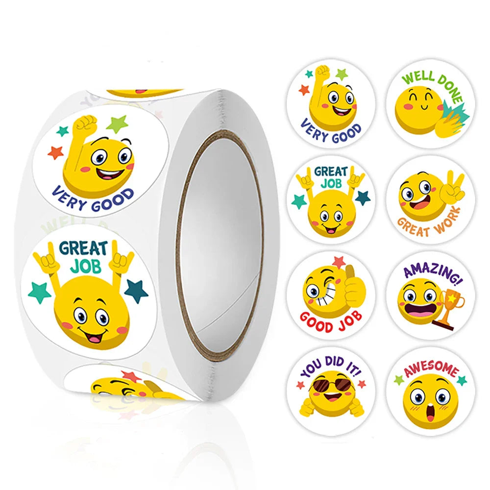 100-500pcs Reward Stickers For Kids Teacher Cartoon Incentive Stickers For School Supplies Classroom Teacher Students (Online Order Only)