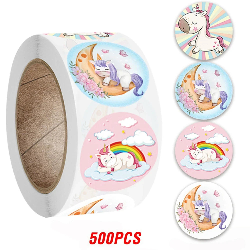 100-500pcs Cute Kids Cartoon Animals Labels Stickers for Gift Package Card Birthday Party Wrapping Children Stationery stickers (Online Order Only)