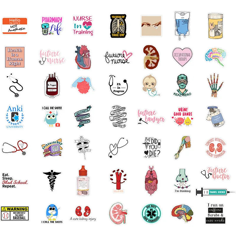 10/50/100Pcs/set Doctor Nurse TV Show Scrapbooking Stickers Decal for For Guitar Laptop Luggage Car Fridge Graffiti Sticker (ONLINE ORDER ONLY)
