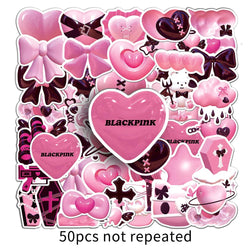 10/30/50PCS Ins Style 2D Pink Cartoon Stickers Decals For Motorcycle Notebook Phone Bike Suitcase Guitar Kids Sticker Toys Gift (ONLINE ORDER ONLY)